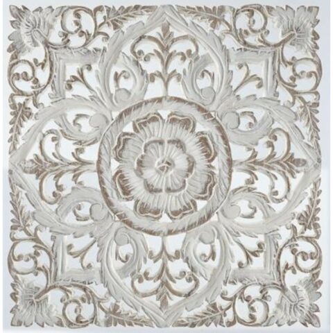 Διακόσμηση τοίχων DKD Home Decor Λευκό Mandala Ξύλο MDF (60 x 2 x 60 cm)