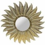 Τοίχο καθρέφτη DKD Home Decor Κρυστάλλινο Φτερά Χρυσό Ξύλο από Μάνγκο Μαρινάτος (90 x 3 x 90 cm)