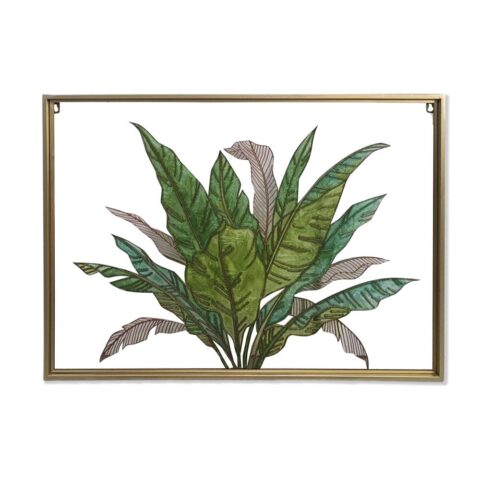 Καμβάς DKD Home Decor Τροπικό Φύλλο φυτού (80 x 3 x 60 cm)
