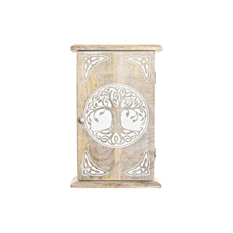 Ντουλάπα για κλειδιά DKD Home Decor Καφέ Λευκό Ξύλο από Μάνγκο (18 x 7