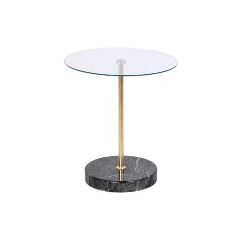 Βοηθητικό Τραπέζι DKD Home Decor Μαύρο Διαφανές Χρυσό Κρυστάλλινο Χάλυβας 45 x 45 x 50 cm