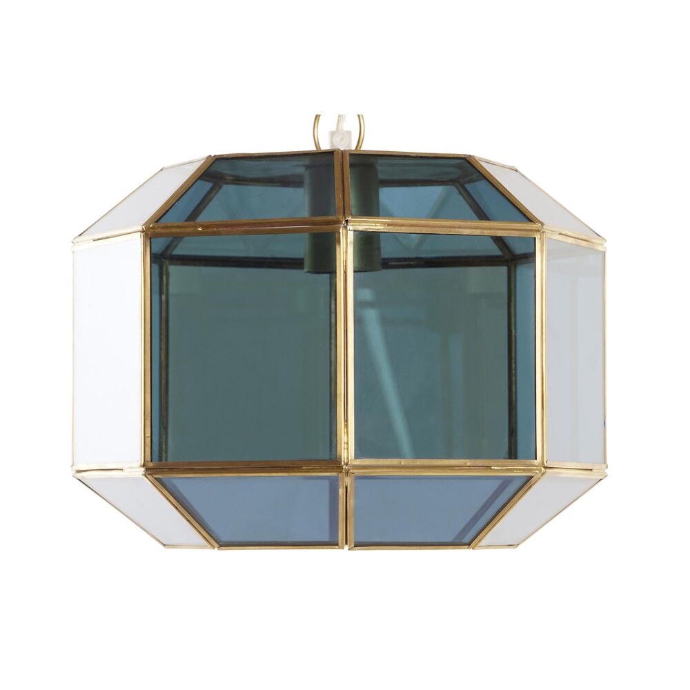 Φωτιστικό Οροφής DKD Home Decor Κρυστάλλινο Μπλε Χρυσό Ορείχαλκος 50 W (29 x 31 x 23 cm)