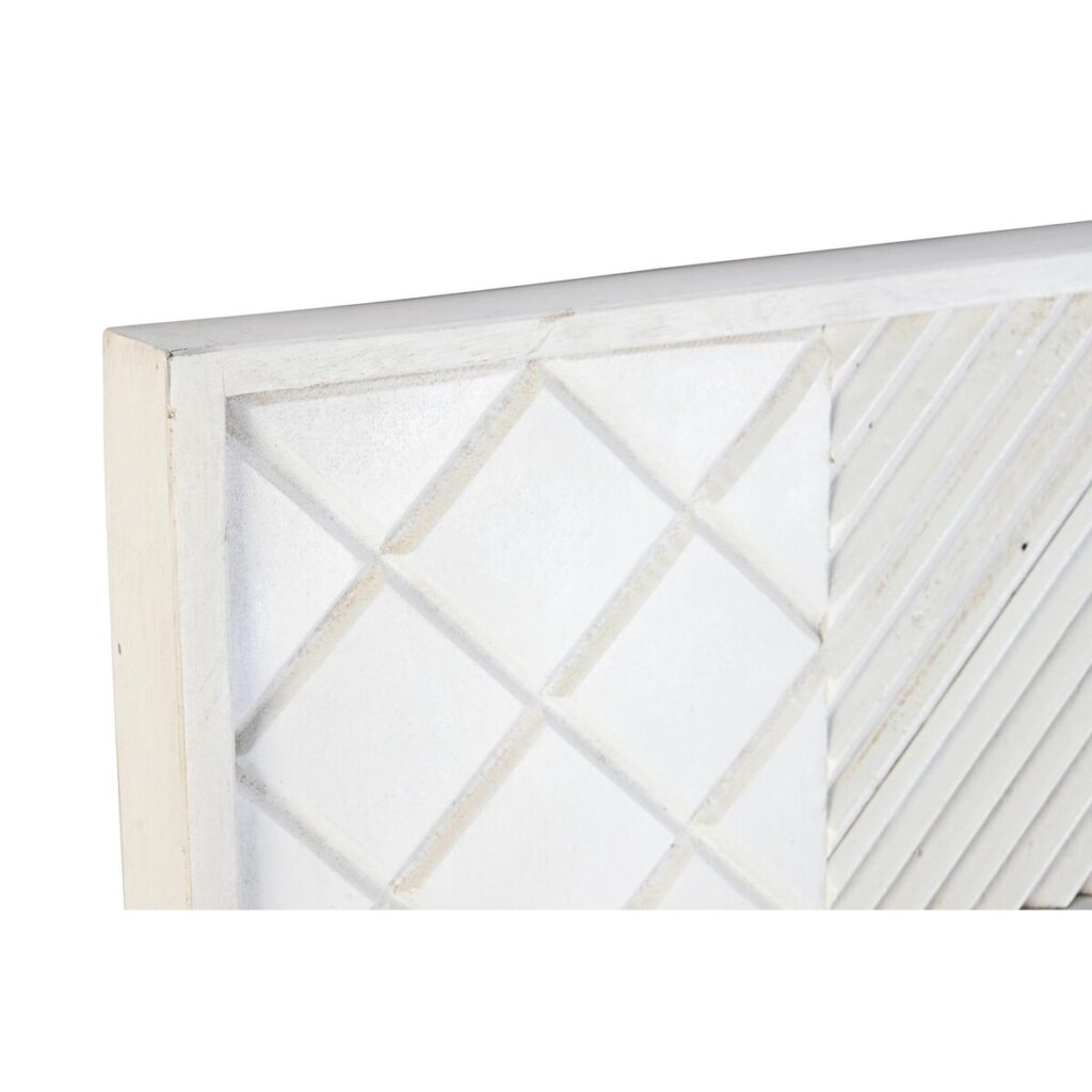 Τοίχο καθρέφτη DKD Home Decor Λευκό Ξύλο από Μάνγκο Ρόμπος Σύγχρονη (154 x 4 x 94 cm)