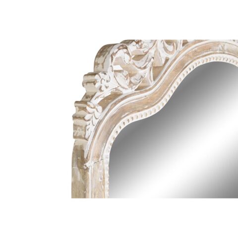 Τοίχο καθρέφτη DKD Home Decor Λευκό Φυσικό Ξύλο Ξύλο από Μάνγκο Ινδός Μαρινάτος 69 x 4 x 175 cm