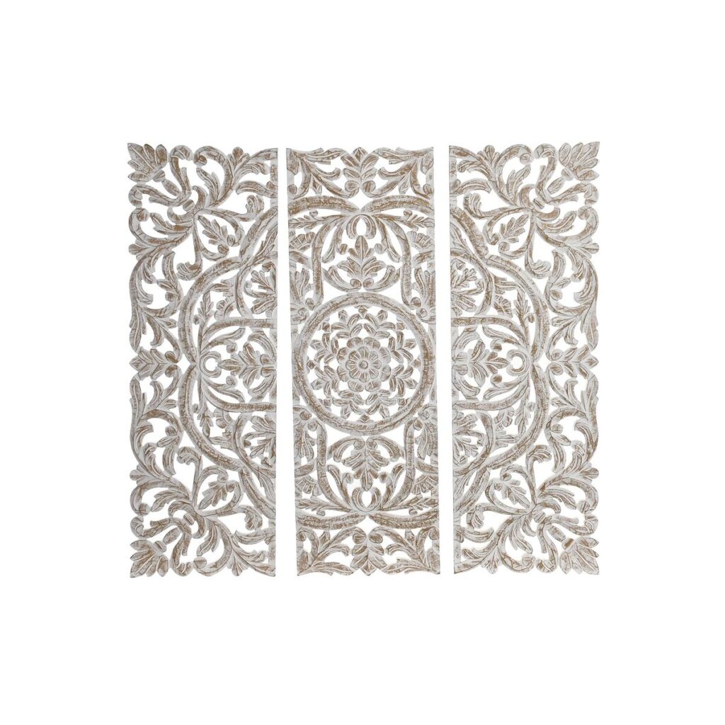 Διακόσμηση τοίχων DKD Home Decor Λευκό Ξύλο MDF (30 x 2 x 90 cm) (60 x 2 x 90 cm)