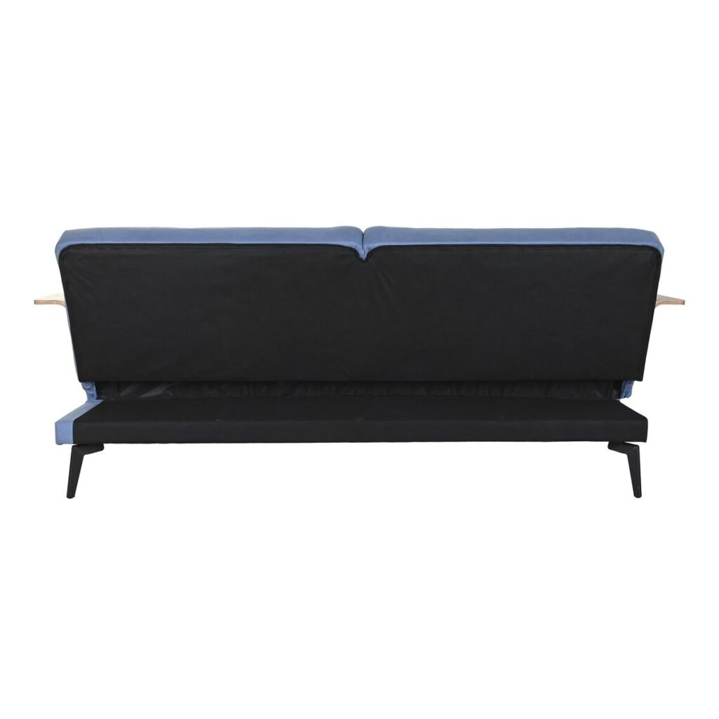 Καναπές-Κρεβάτι DKD Home Decor Μαύρο Μπλε Μέταλλο Καφέ πολυεστέρας Ξύλο ευκαλύπτου (203 x 87 x 81 cm)