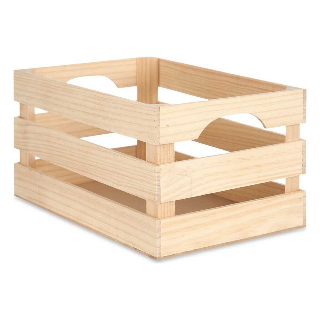 Κουτί αποθήκευσης ξύλο πεύκου Φυσικό καφέ (21 x 16