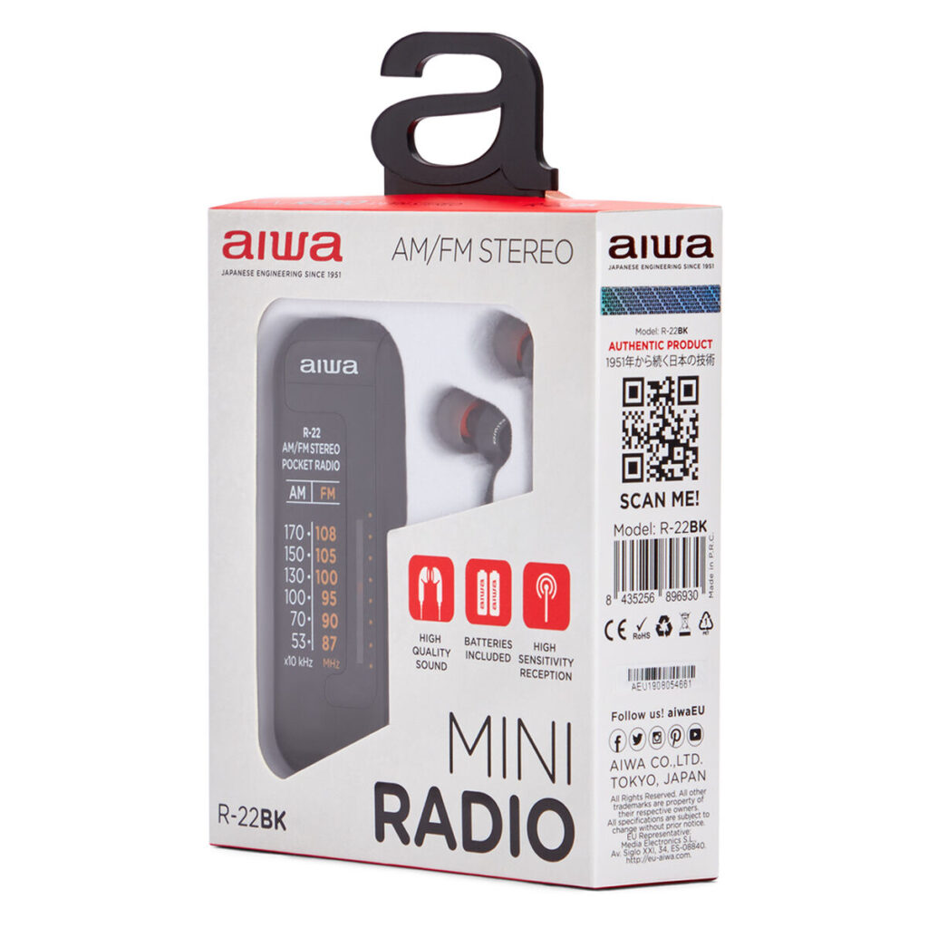 Ραδιόφωνο Τρανζίστορ Aiwa R22BK Μαύρο AM/FM Mini