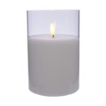 Κερί LED Decoris Λευκό (Ø 10 X 15 CM)