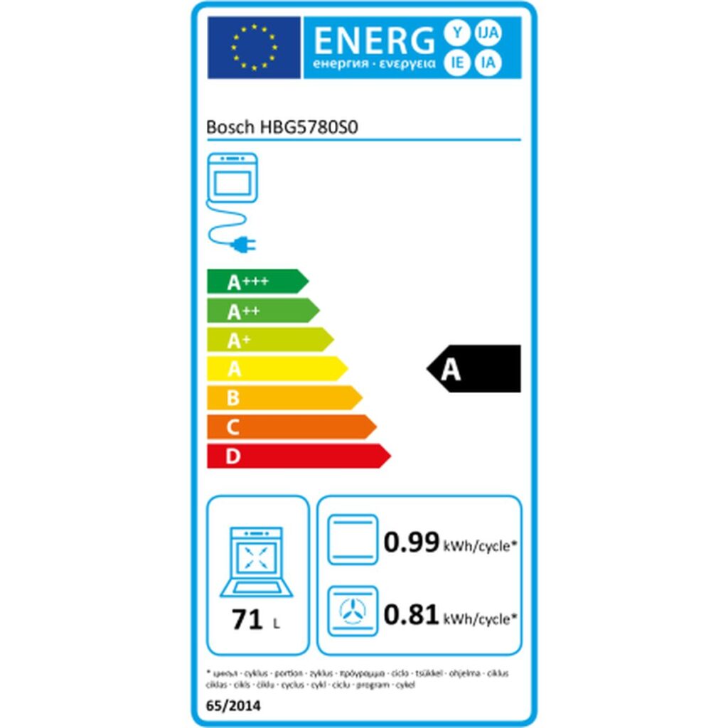 Φούρνος BOSCH HBG5780S0 Μαύρο 60 cm 71 L 3600 W