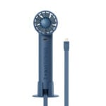 Portable hand fan Baseus Flyer Turbine + Lightning cable (blue)