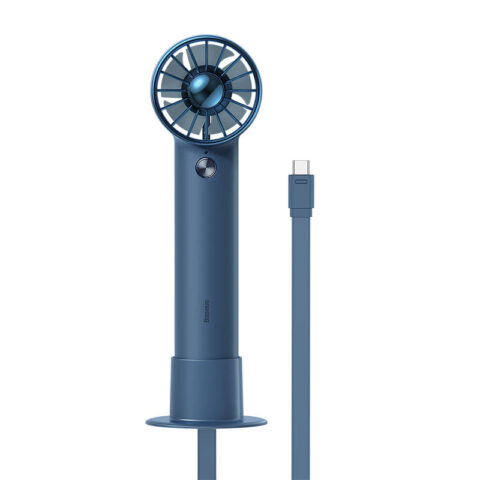 Portable hand fan Baseus Flyer Turbine + USB-C cable (blue)