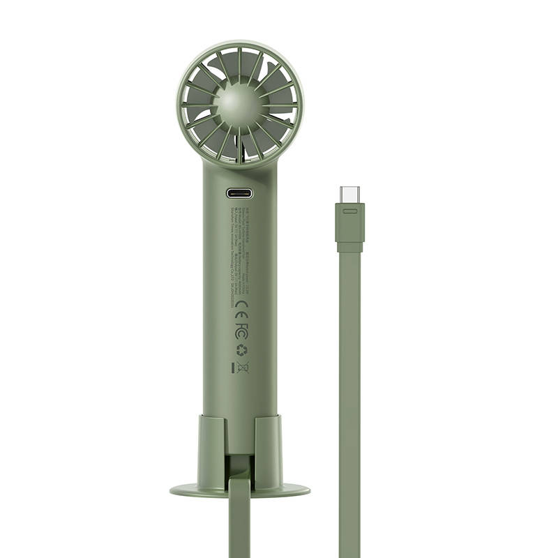 Portable hand fan Baseus Flyer Turbine + USB-C cable (green)