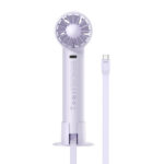 Portable hand fan Baseus Flyer Turbine + USB-C cable (purple)
