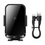 Car holder Baseus Halo with 15W inductive charger (black)