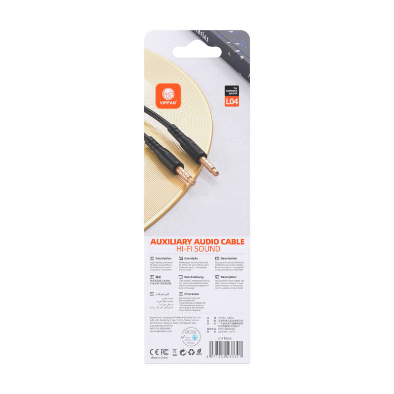Mini jack 3.5mm AUX cable Vipfan L04 1m