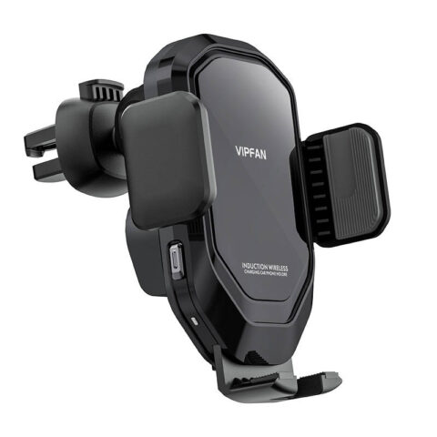 Gravity car mount Vipfan W02 with 15W Qi inductive charger (black)