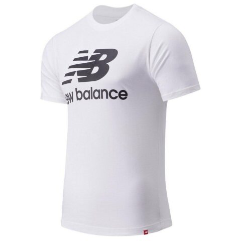 Ανδρική Μπλούζα με Κοντό Μανίκι New Balance Essentials Stacked Λευκό