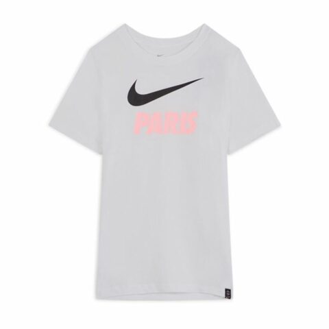 Παιδικό Μπλούζα με Κοντό Μανίκι Nike PSG Swoosh Club Λευκό