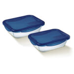 Σετ με Κυτία Γεύματος Pyrex Cook & Go (2 pcs) Διαφανές Βοροπυριτικό γυαλί