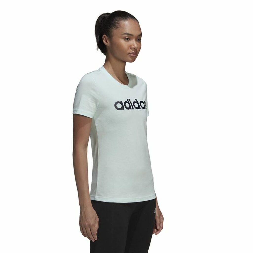 Γυναικεία Μπλούζα με Κοντό Μανίκι Adidas Loungewear Essentials Slim Logo Μέντα