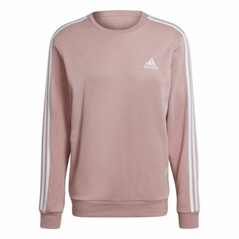 Ανδρικό  Φούτερ χωρίς Κουκούλα Adidas Essentials French Terry 3 Stripes Ροζ