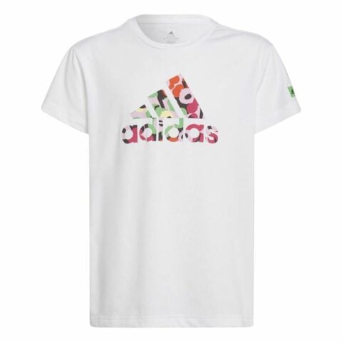 Παιδικό Μπλούζα με Κοντό Μανίκι Adidas x Marimekko Λευκό