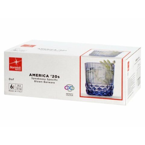 Σετ ποτηριών Bormioli Rocco America'20s Μπλε x6 Γυαλί (370 ml)