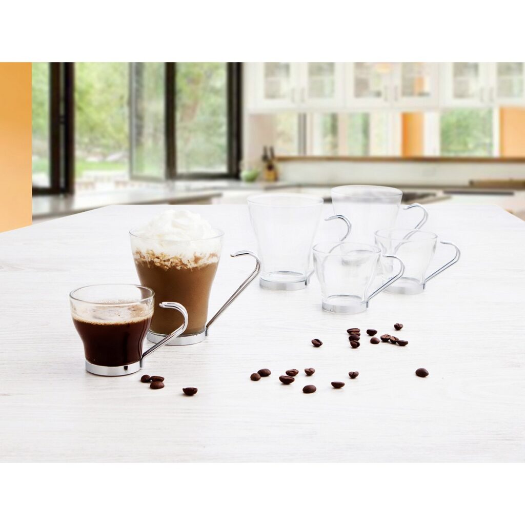 Σετ Κούπες Καφέ Quid Διαφανές Χάλυβας Γυαλί (250 ml) (3 Μονάδες)