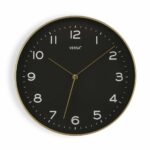 Ρολόι Τοίχου Versa Μαύρο Χρυσό PU (30