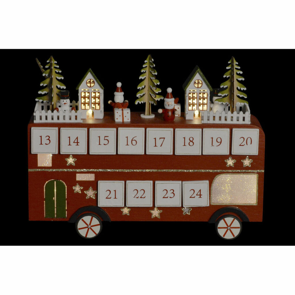 Εορταστικό Ημερολόγιο DKD Home Decor Ξύλο Λεωφορείο (31.5 x 10 x 25 cm)