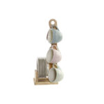 Σετ 6 Φλυτζάνια με Πιατάκι DKD Home Decor Μπλε Ροζ Πράσινο Πήλινα (150 ml)