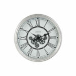 Ρολόι Τοίχου DKD Home Decor Λευκό Κρυστάλλινο Σίδερο Ασημί (60 x 10 x 60 cm)