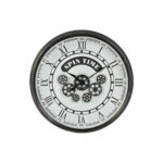 Ρολόι Τοίχου DKD Home Decor Λευκό Κρυστάλλινο Σίδερο Gris Oscuro (58.5 x 10.5 x 58.5 cm)