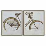 Πίνακας DKD Home Decor Κρυστάλλινο Καμβάς Ποδήλατο (69 x 3 x 83 cm)