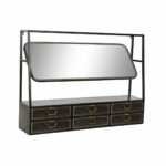 Καθρέφτης DKD Home Decor Μαύρο Μέταλλο Χάλκινο Ανοιχτό (110 x 23 x 80 cm)