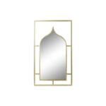 Τοίχο καθρέφτη DKD Home Decor Χρυσό Ξύλο Μέταλλο Καθρέφτης Άραβας 53