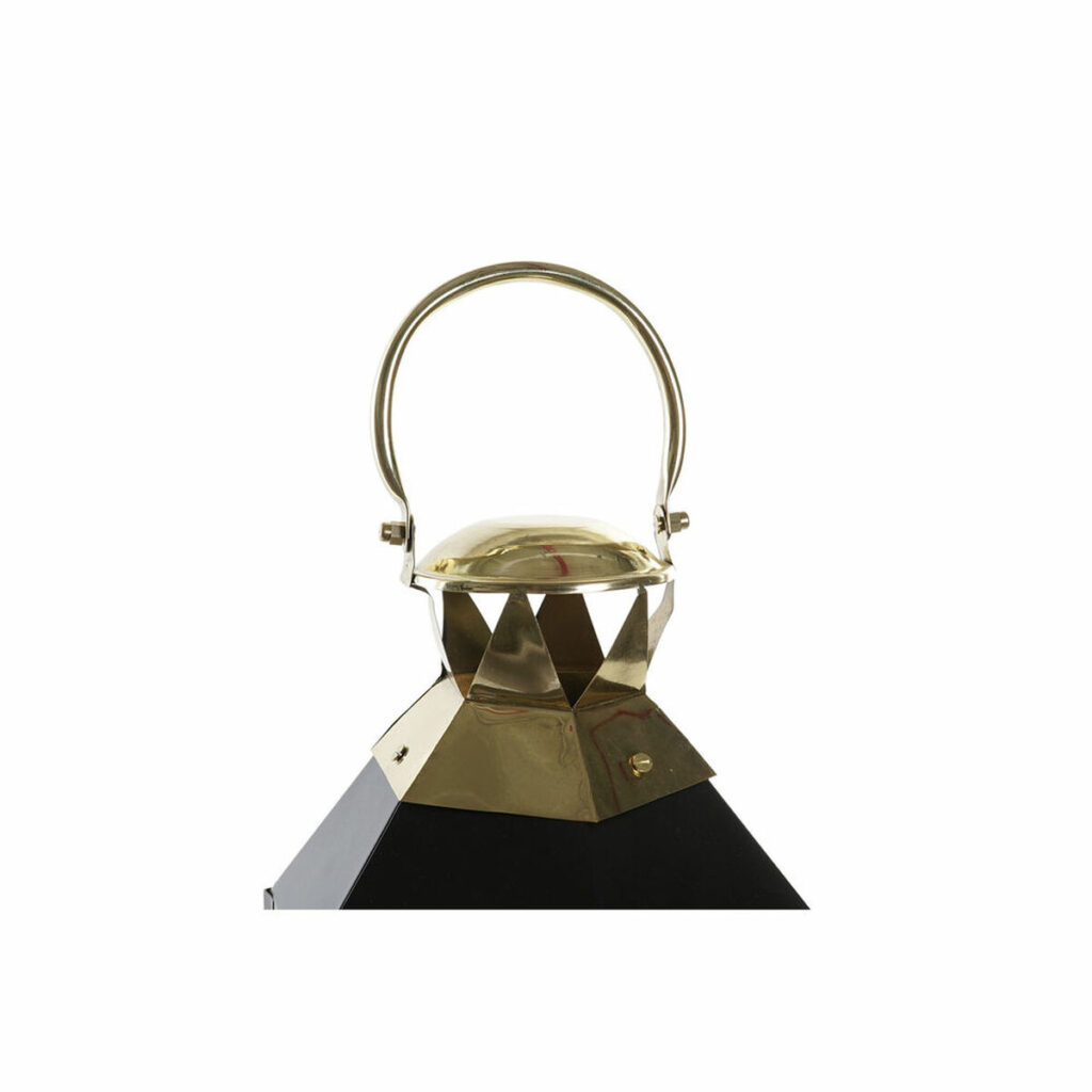 Lanterne DKD Home Decor Μαύρο Κρυστάλλινο Σίδερο Χρυσό (22 x 20 x 46 cm)