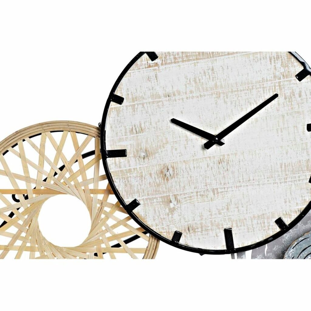 Ρολόι Τοίχου DKD Home Decor Γκρι Μέταλλο Κύκλους Ξύλο MDF (99 x 7.6 x 54.3 cm)
