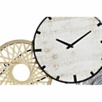 Ρολόι Τοίχου DKD Home Decor Γκρι Μέταλλο Κύκλους Ξύλο MDF (99 x 7.6 x 54.3 cm)