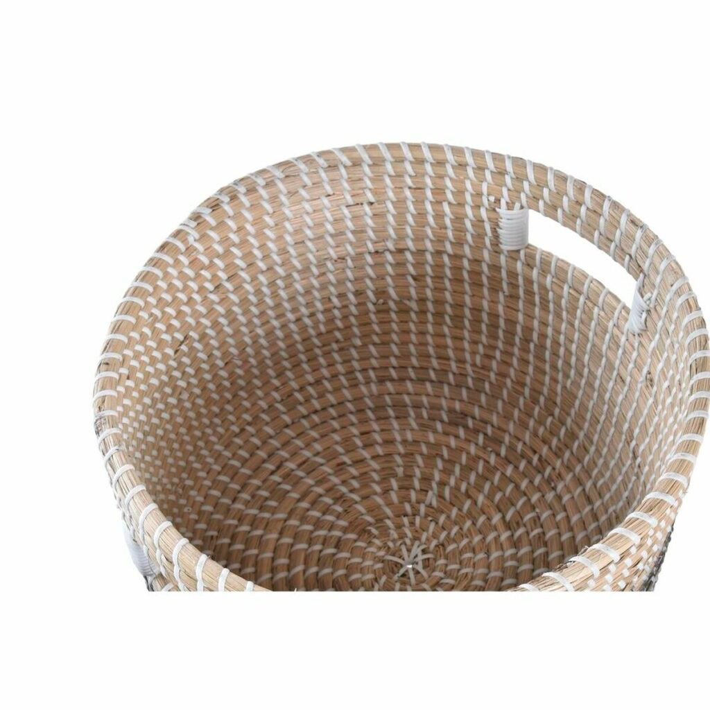 Σετ Καλαθιών DKD Home Decor Φυσικό Γκρι Θαλασσινό γρασίδι (42 x 42 x 30 cm) (2 pcs)