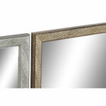 Τοίχο καθρέφτη DKD Home Decor 56 x 2 x 76 cm Κρυστάλλινο Φυσικό Γκρι Καφέ Σκούρο γκρίζο πολυστερίνη Τροπικό Φύλλο φυτού (4 Τεμάχ