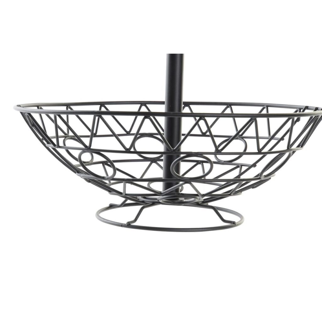 Μπολ για Φρούτα DKD Home Decor Μαύρο Μέταλλο 28 x 28 x 40 cm