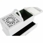 Κουτί-μπιζουτιέρα DKD Home Decor Κρυστάλλινο Λευκό Πράσινο Ξύλο MDF 30 x 17 x 24 cm