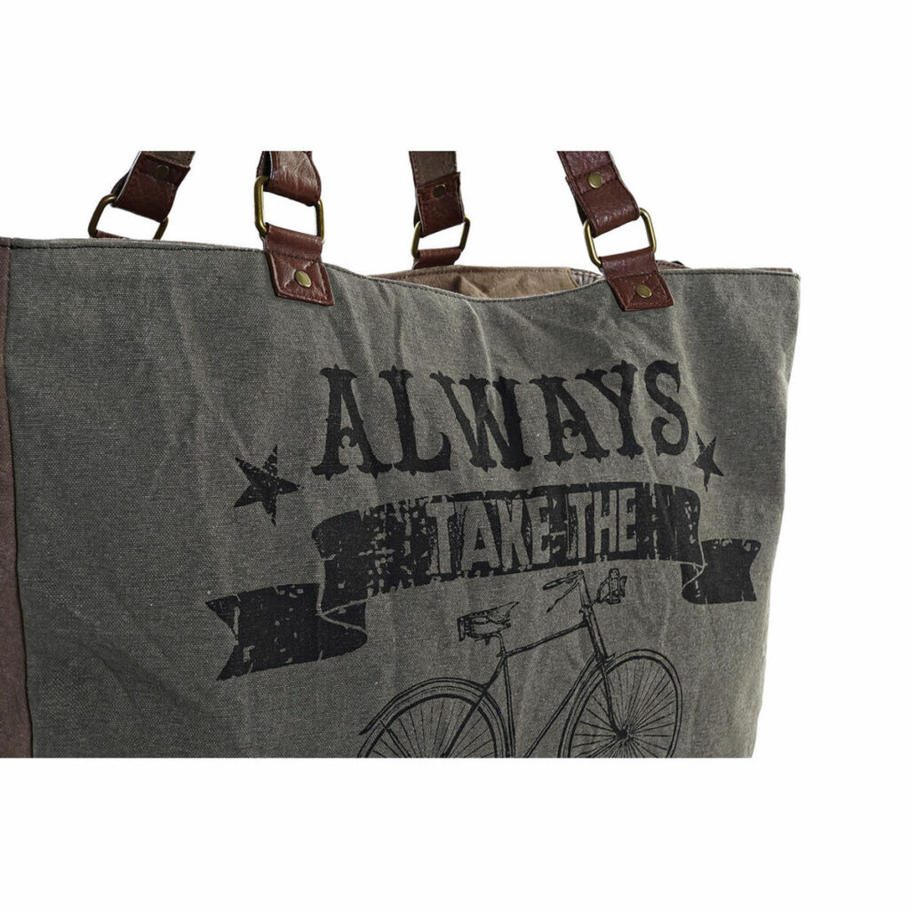 Τσάντα Ώμου DKD Home Decor Ποδήλατο 48 x 22 x 40 cm Μαύρο Γκρι Καφέ