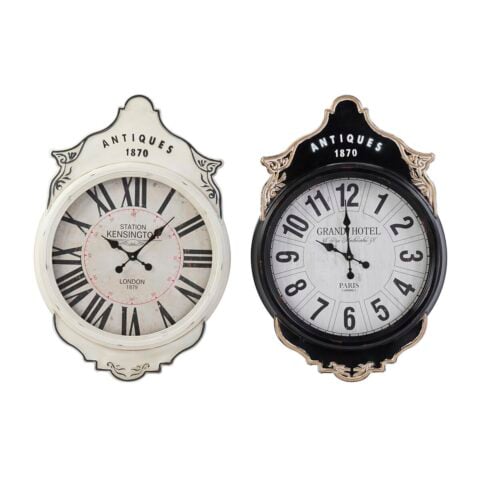 Ρολόι Τοίχου DKD Home Decor Λευκό Μαύρο Κρυστάλλινο Σίδερο 61 x 6 x 89 cm (x2)
