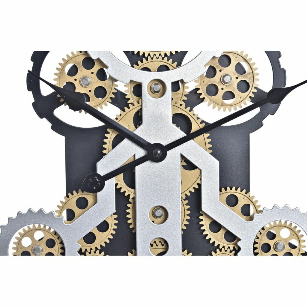 Ρολόι Τοίχου DKD Home Decor Κρυστάλλινο Ασημί Χρυσό Σίδερο 50 x 8 x 50 cm (x2)