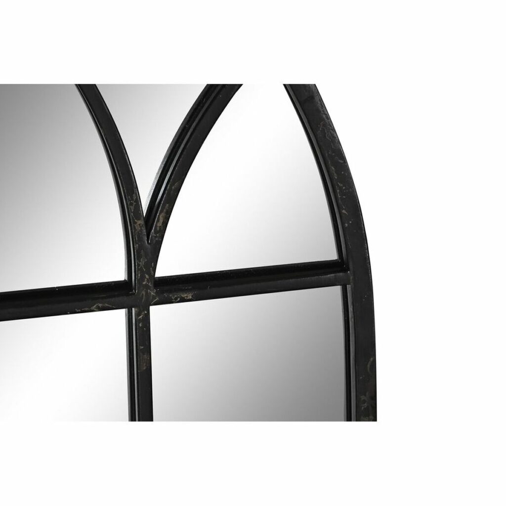Τοίχο καθρέφτη DKD Home Decor Μαύρο Μέταλλο Παράθυρο 36 x 2 x 65 cm (65 Τεμάχια)