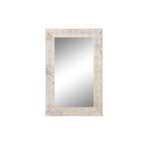 Τοίχο καθρέφτη DKD Home Decor Φυσικό Λευκό Ξύλο από Μάνγκο (76