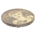Βάση DKD Home Decor Ø 10 cm Ξύλο Βούδας Αλουμίνιο Άραβας